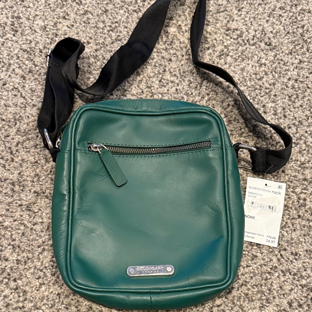 Bolongaro Trevor leather flight bag in olive leather